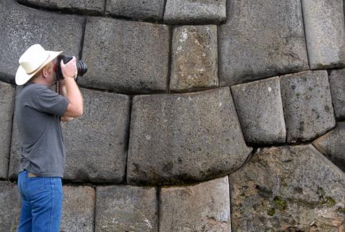 Photographing Ancient Walls at Fortress of Sacsayhuaman, Cusco, Peru